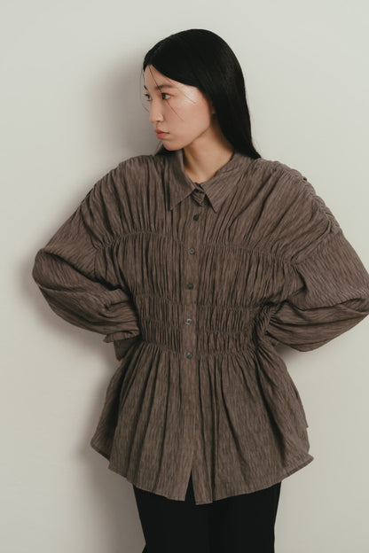 shirring flare blouse