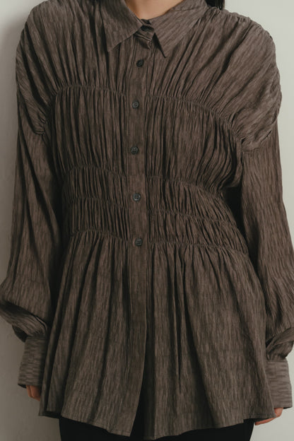 shirring flare blouse