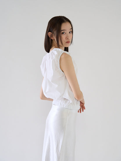 shirring sleeveless blouse