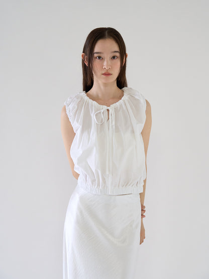 shirring sleeveless blouse