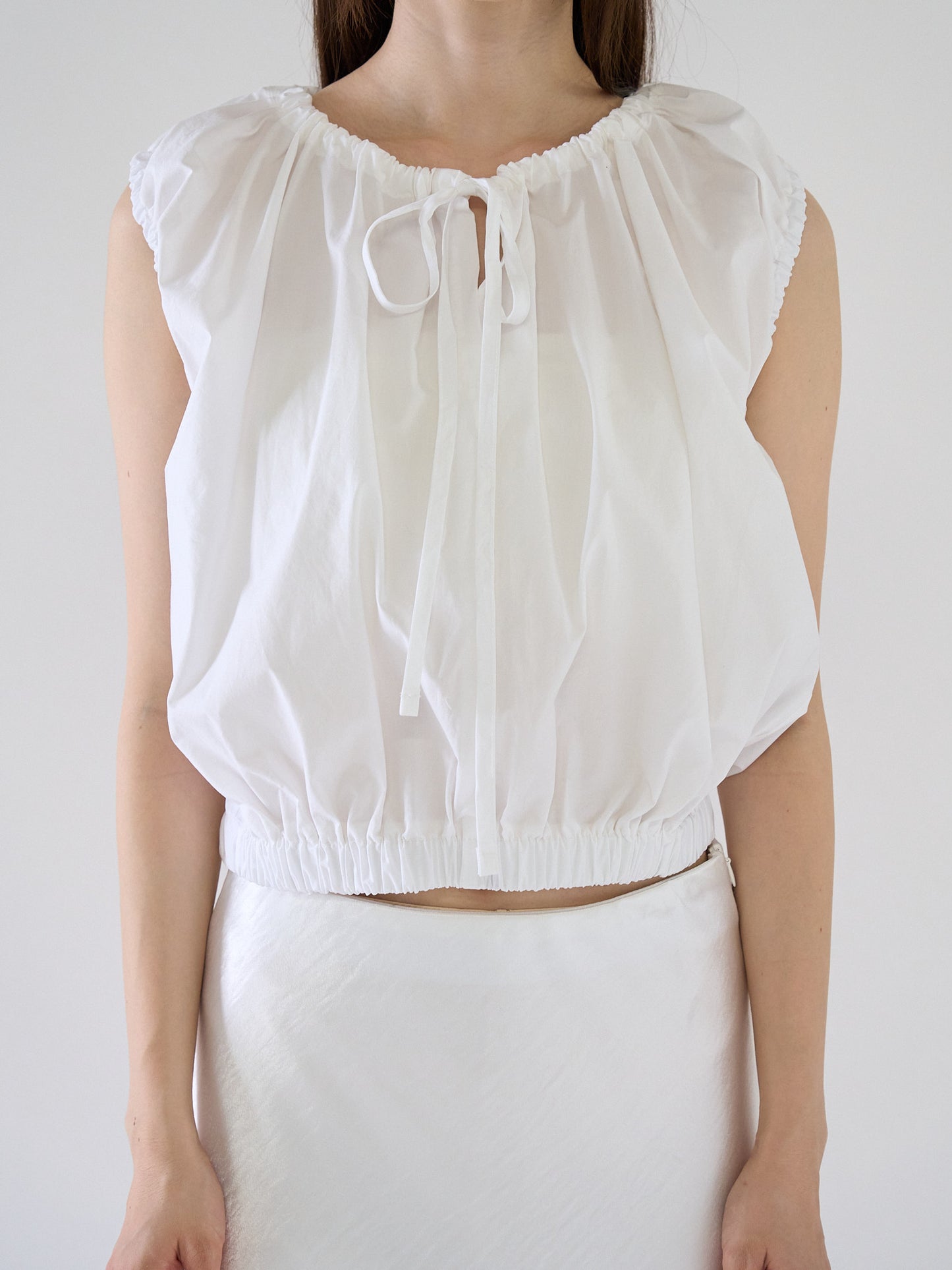 shirring sleeveless blouse