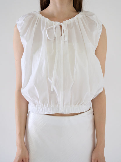 shirring sleeveless blouse