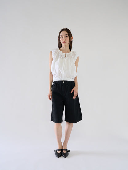 shirring sleeveless blouse