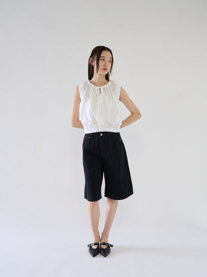 shirring sleeveless blouse