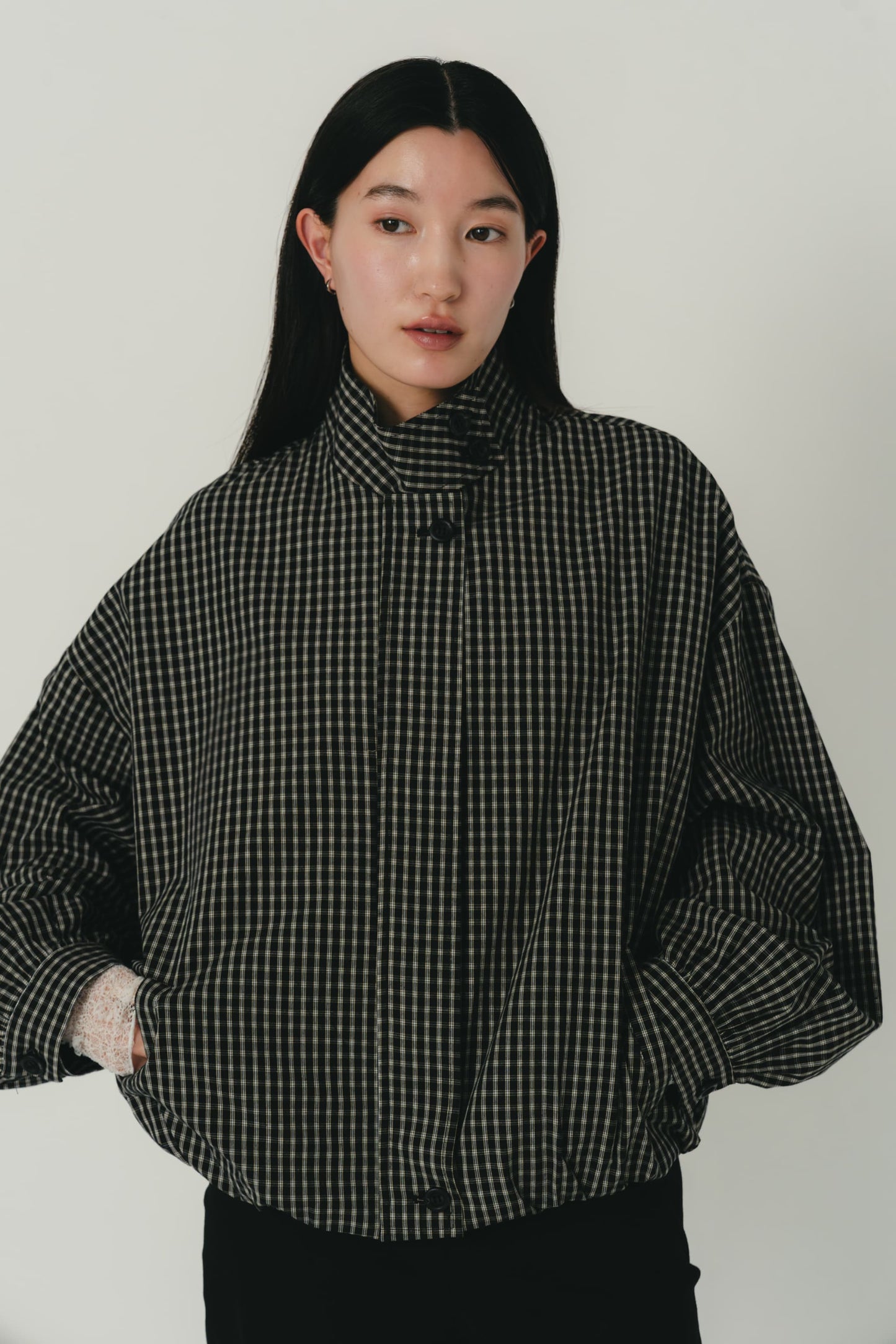 check zip blouson