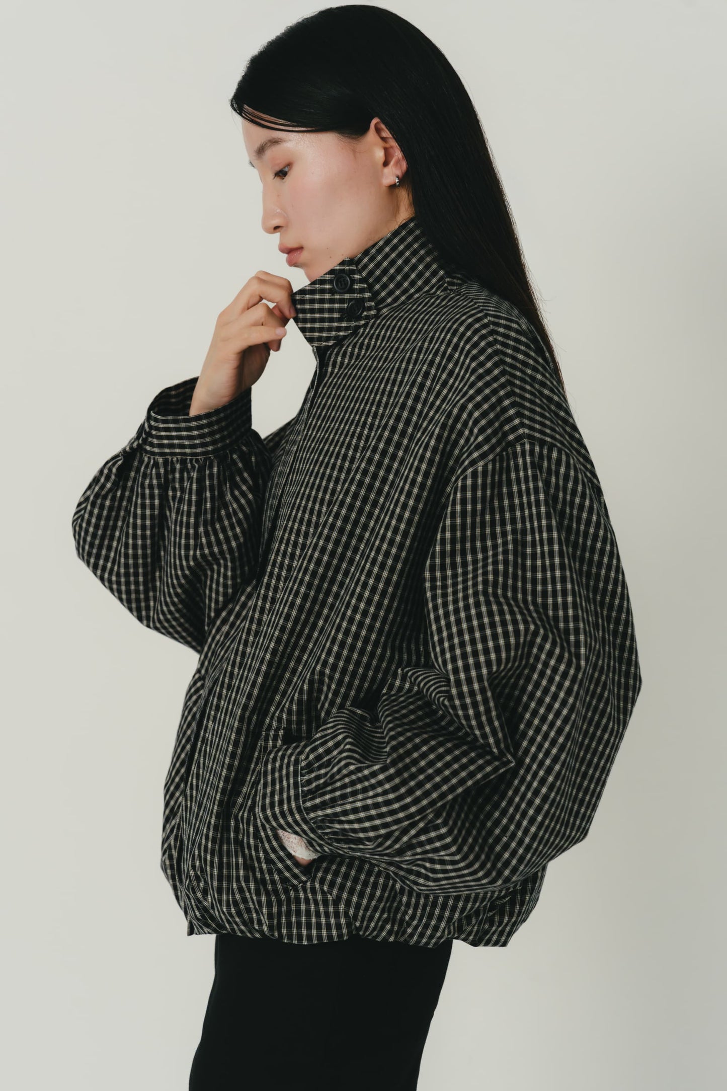 check zip blouson