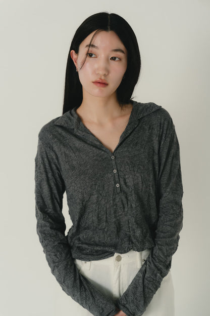 crinkle button shirt