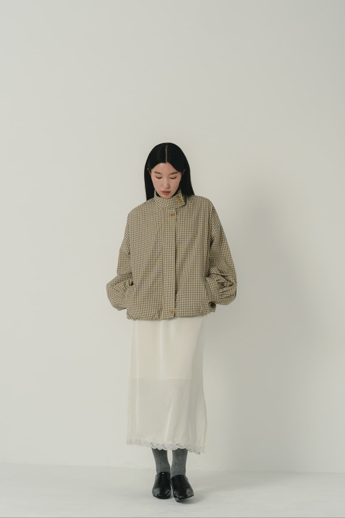 check zip blouson
