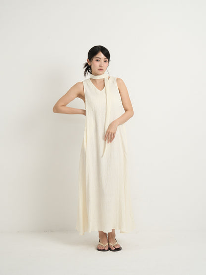 pleated long dress