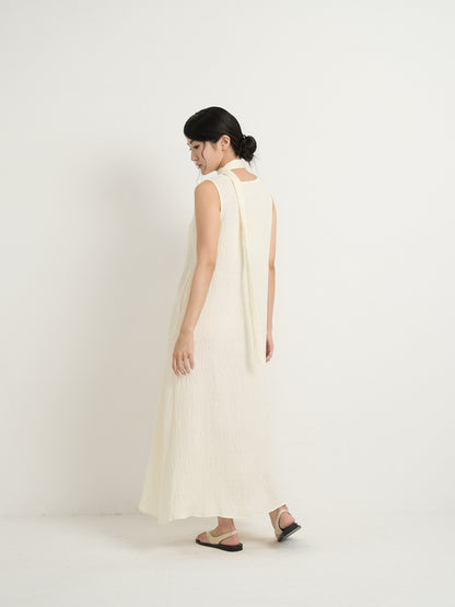 pleated long dress
