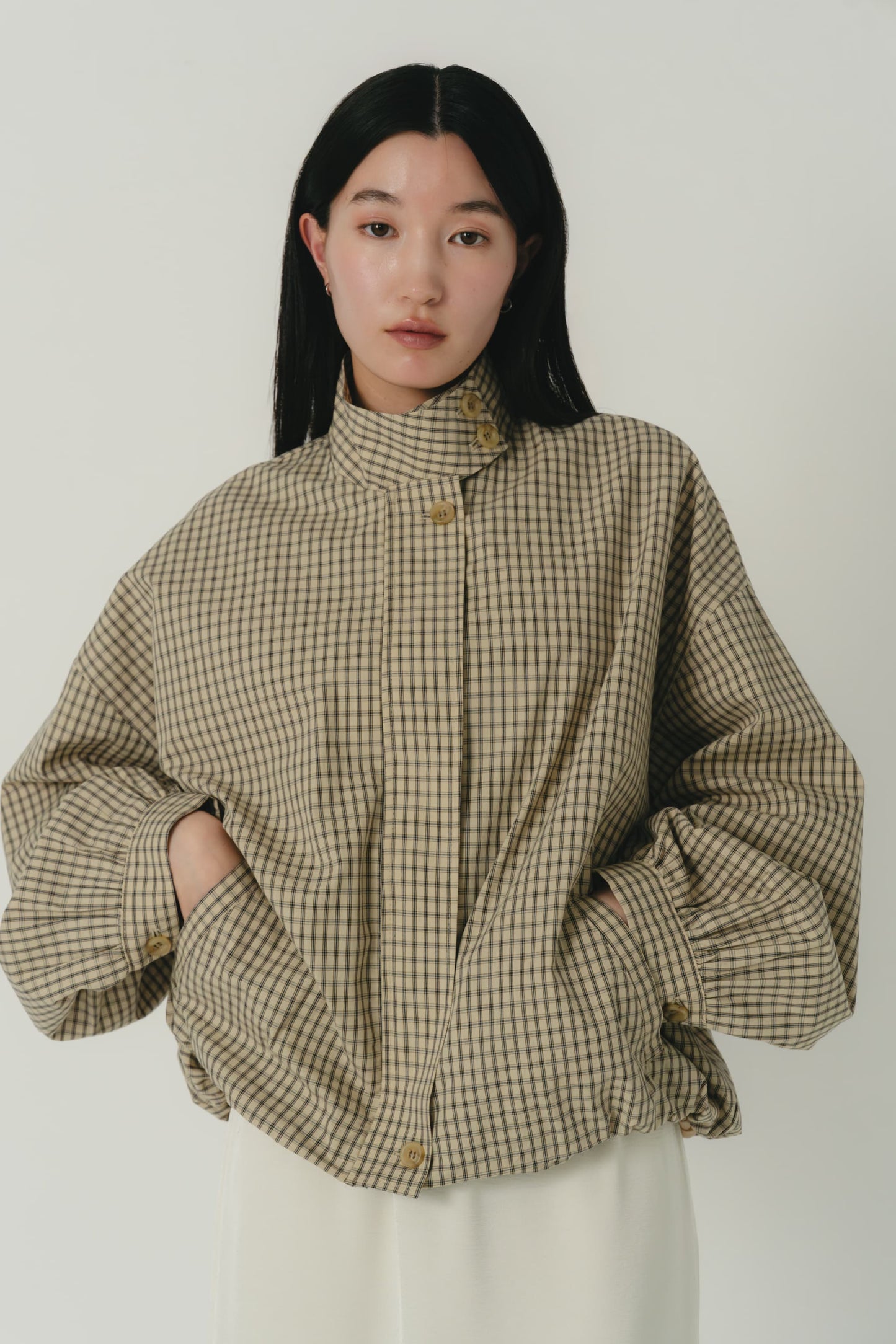 check zip blouson