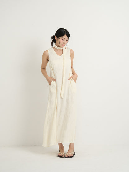 pleated long dress