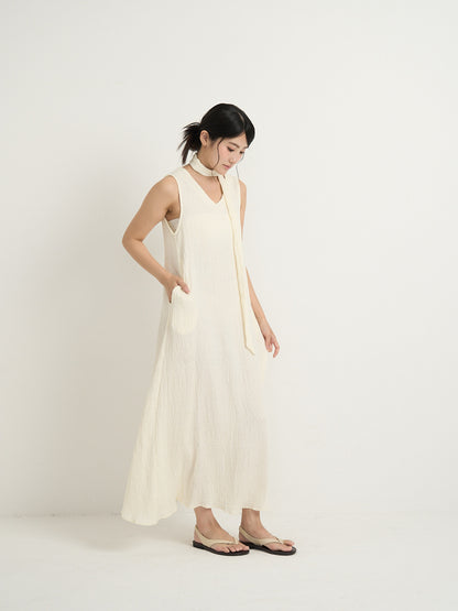 pleated long dress