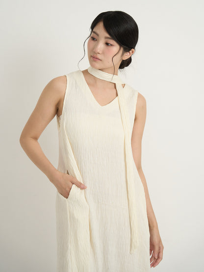 pleated long dress