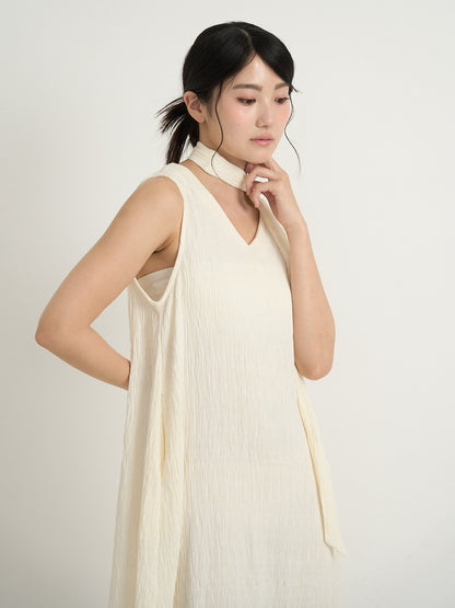 pleated long dress