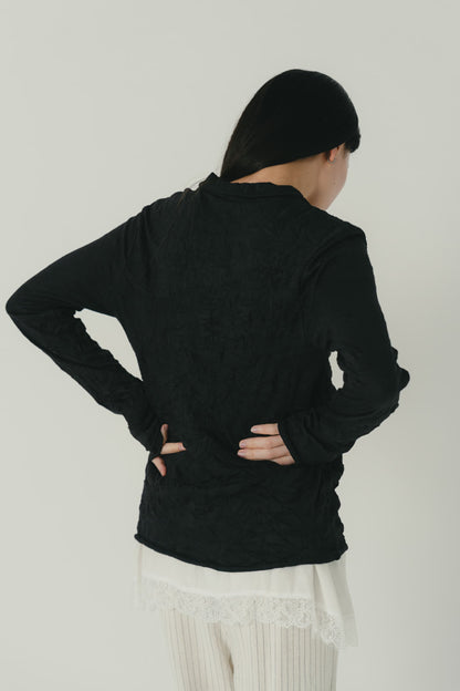 crinkle button shirt
