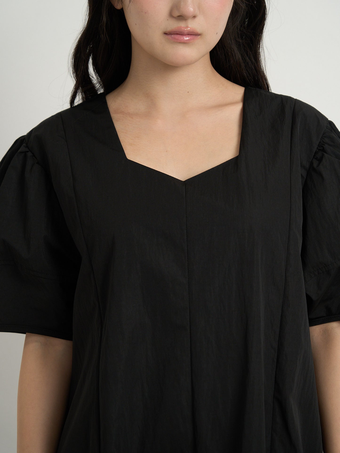 square neck puff dress