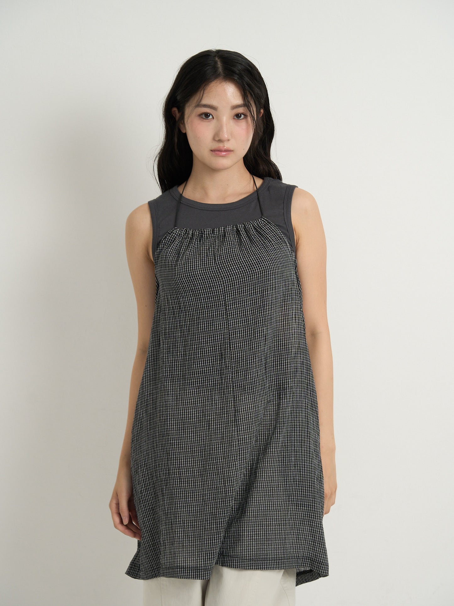 gingham mini one-piece