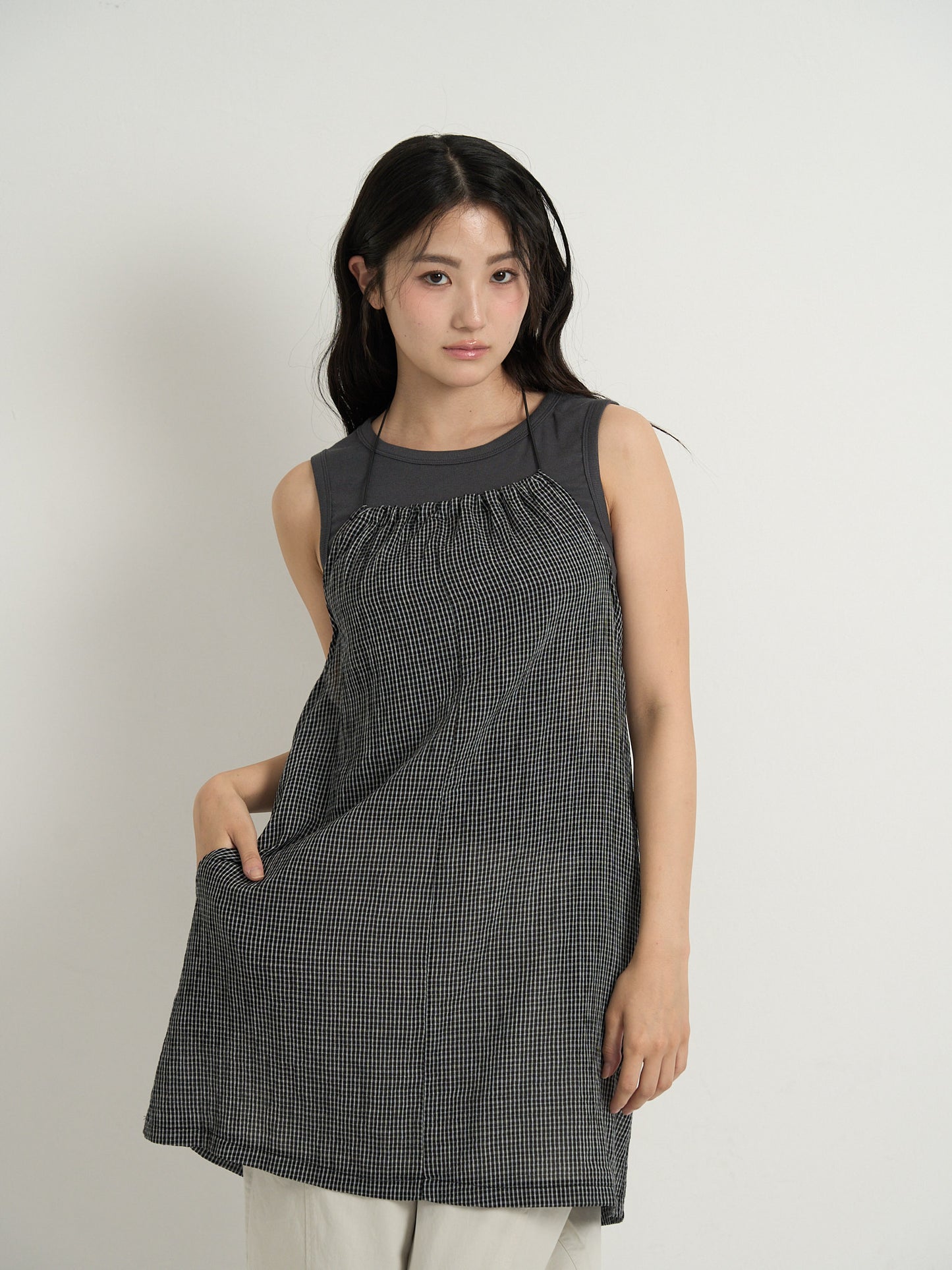 gingham mini one-piece