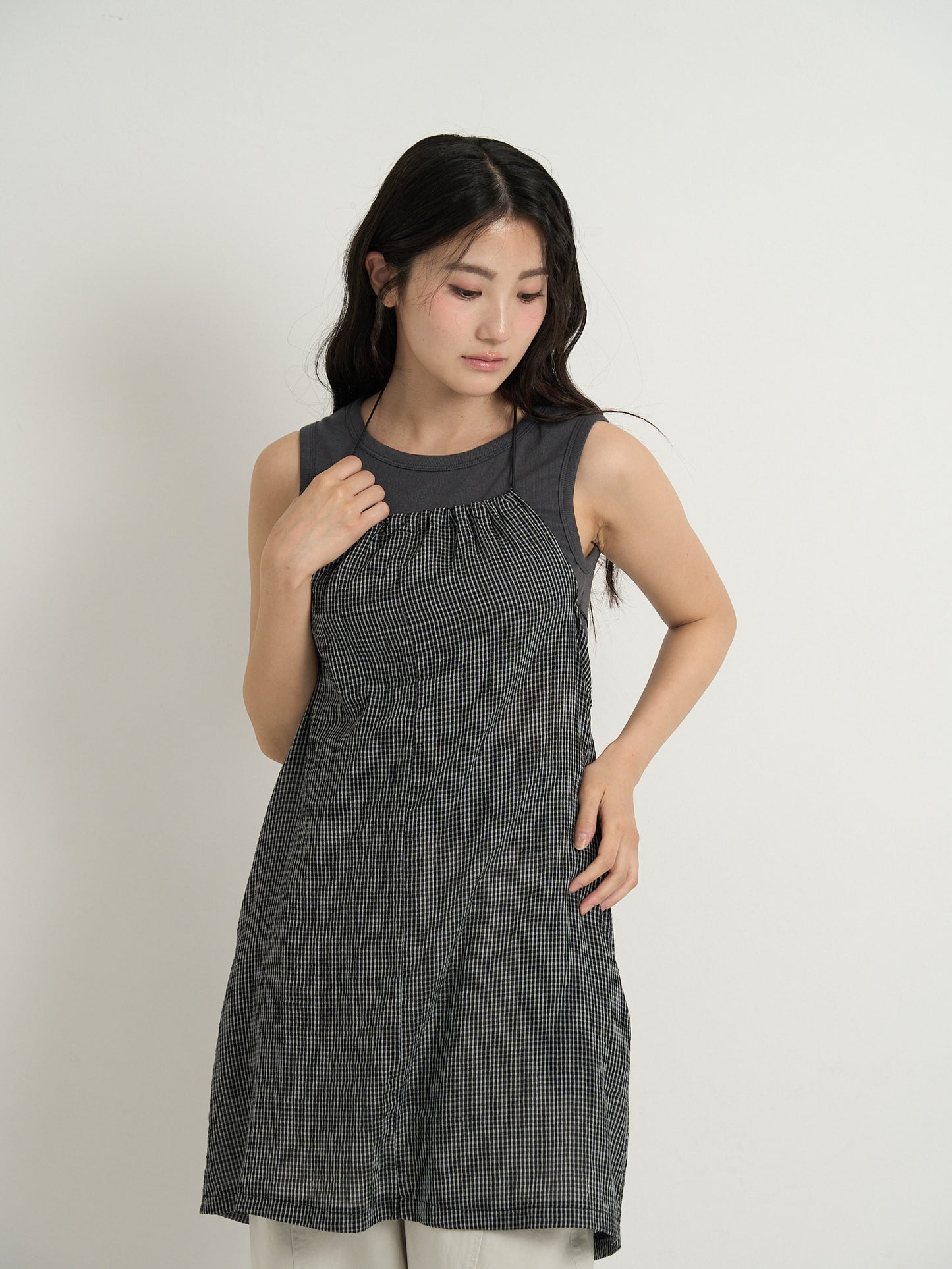 gingham mini one-piece