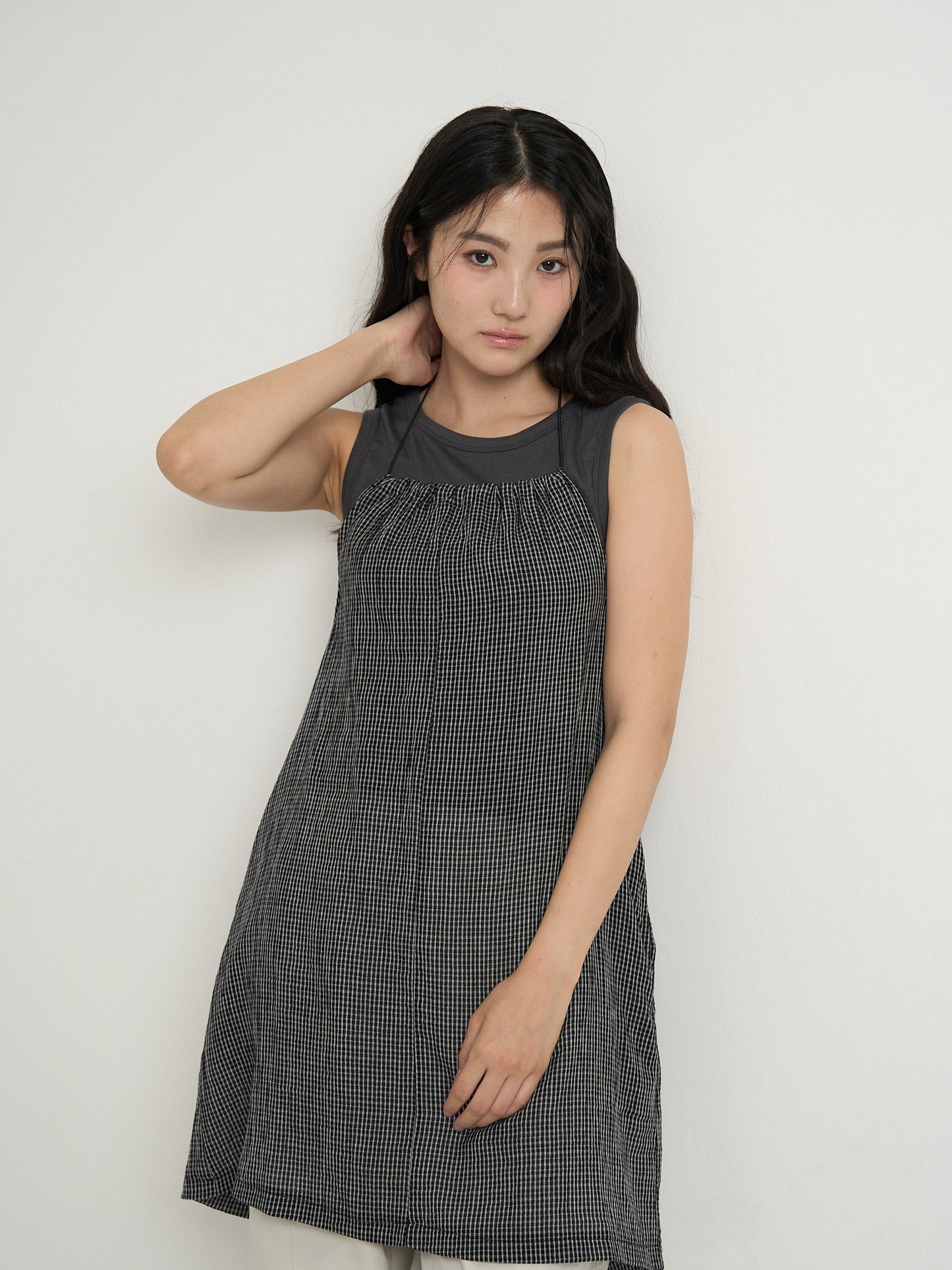 gingham mini one-piece