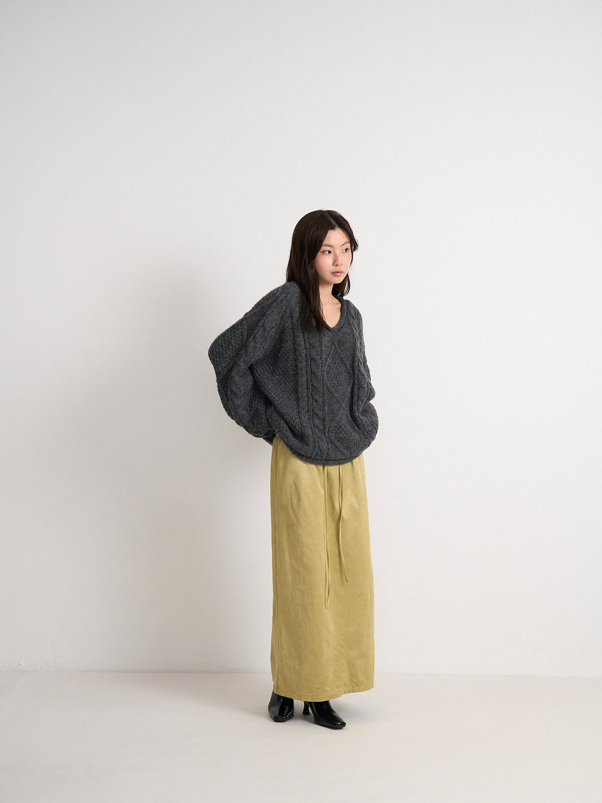 suede color skirt