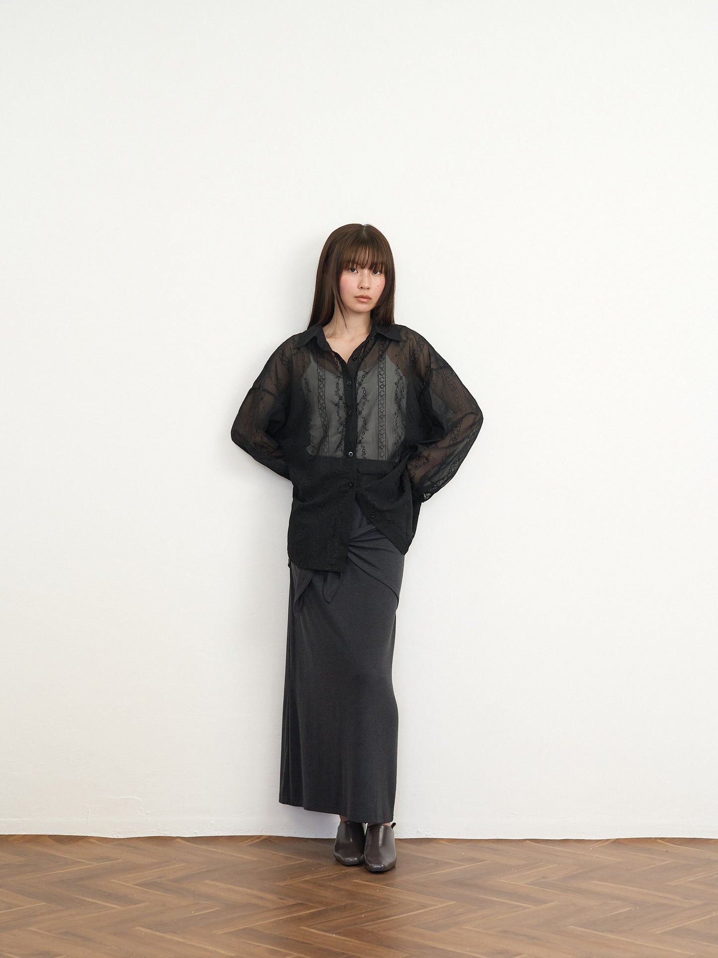 【先行予約販売】tie back lace shirt