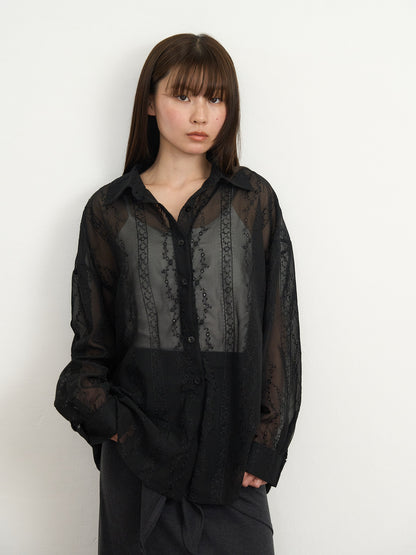 【先行予約販売】tie back lace shirt