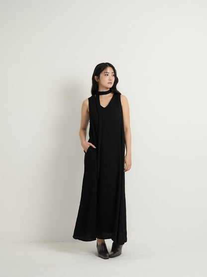 pleated long dress