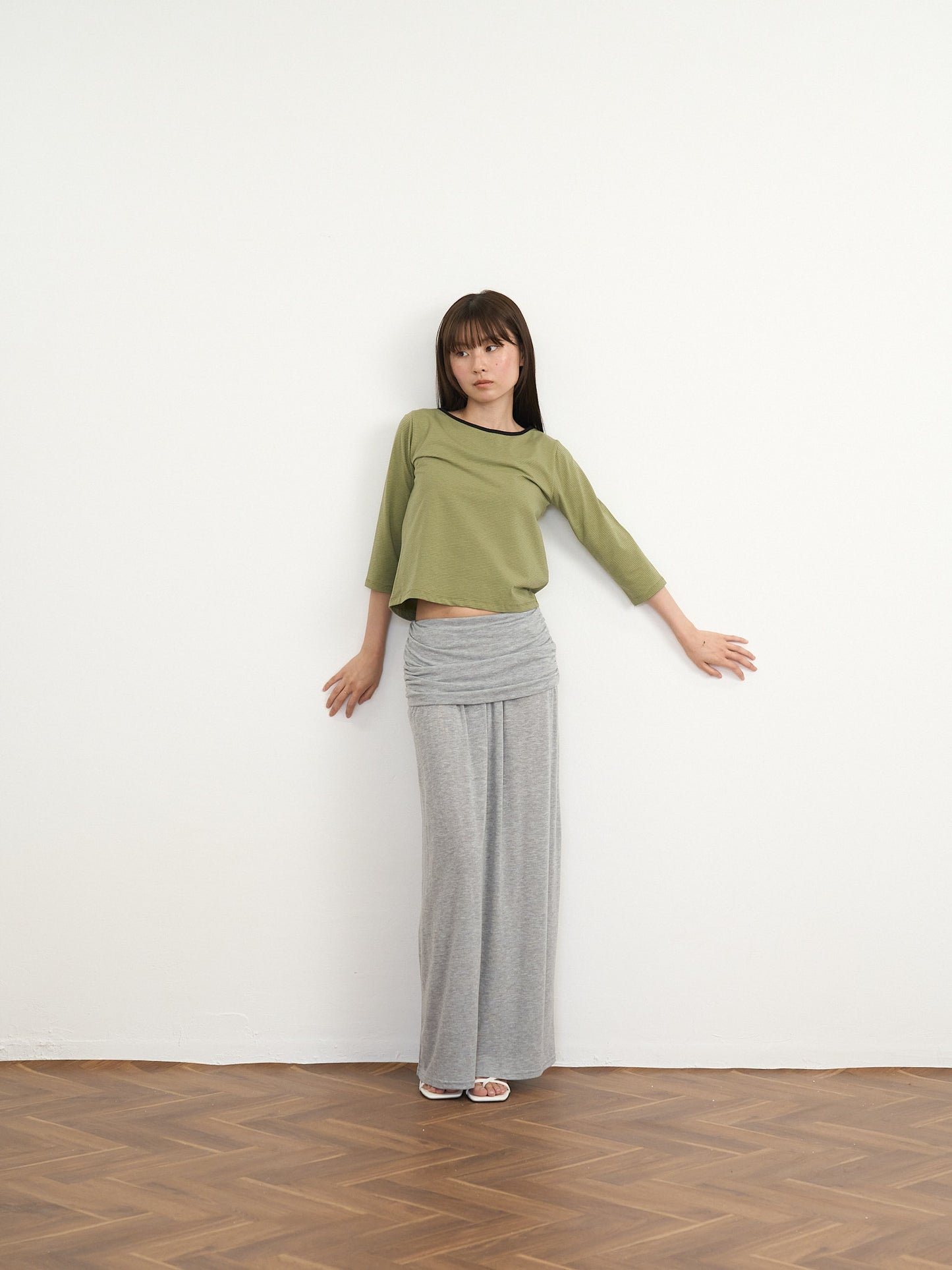 【先行予約販売】striped sleeve top