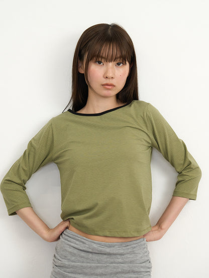 【先行予約販売】striped sleeve top