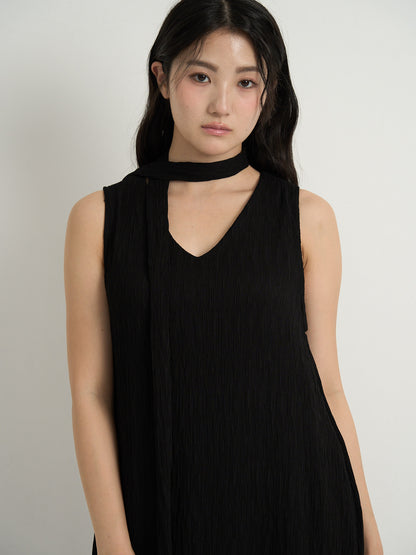 pleated long dress