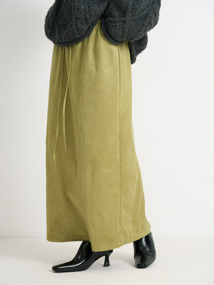 suede color skirt