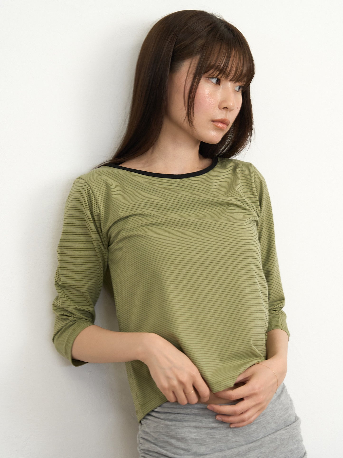 【先行予約販売】striped sleeve top