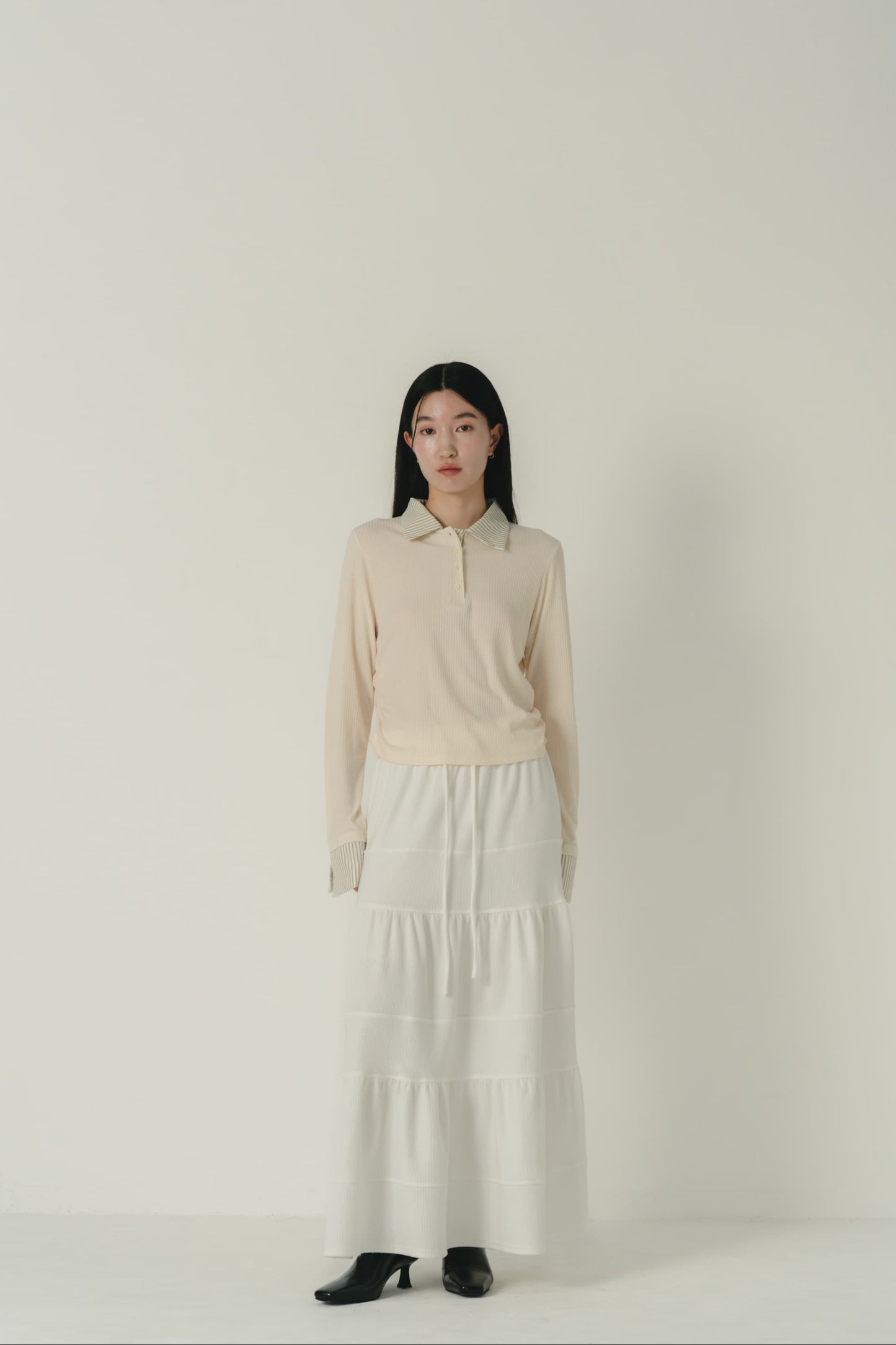stripe collar polo