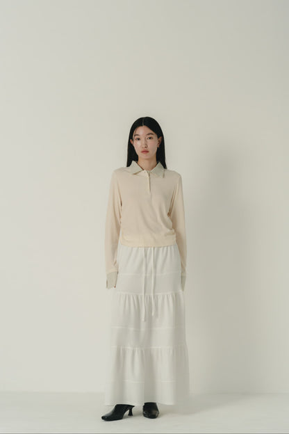 stripe collar polo
