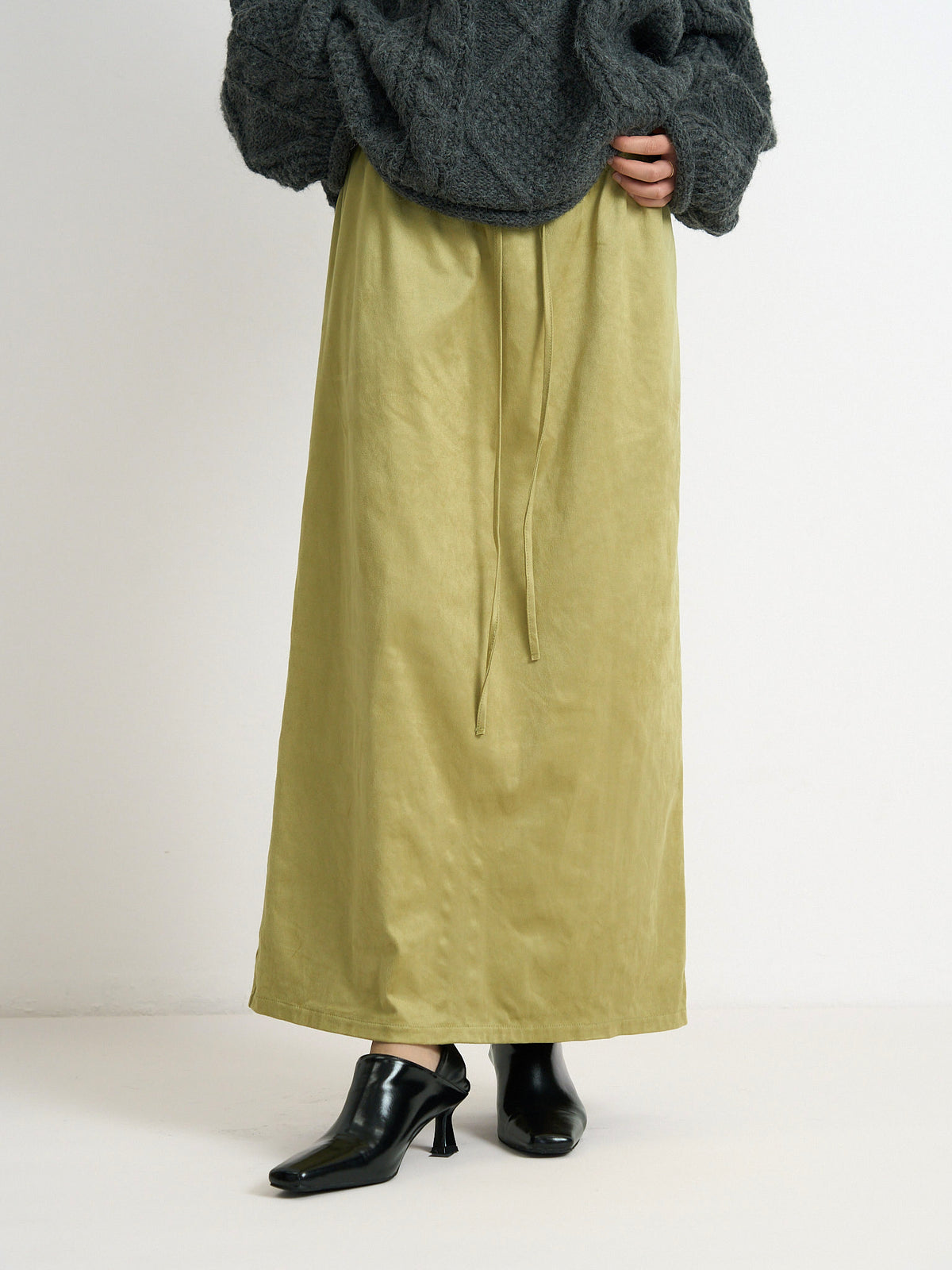suede color skirt