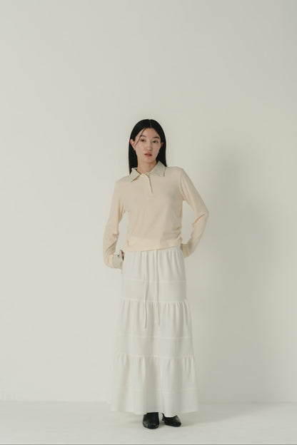 stripe collar polo