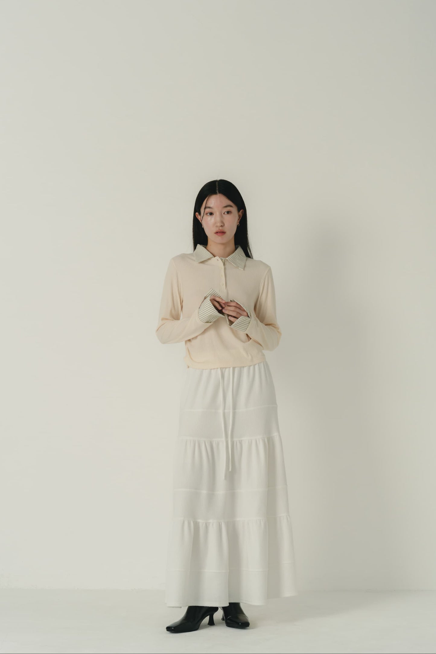 stripe collar polo