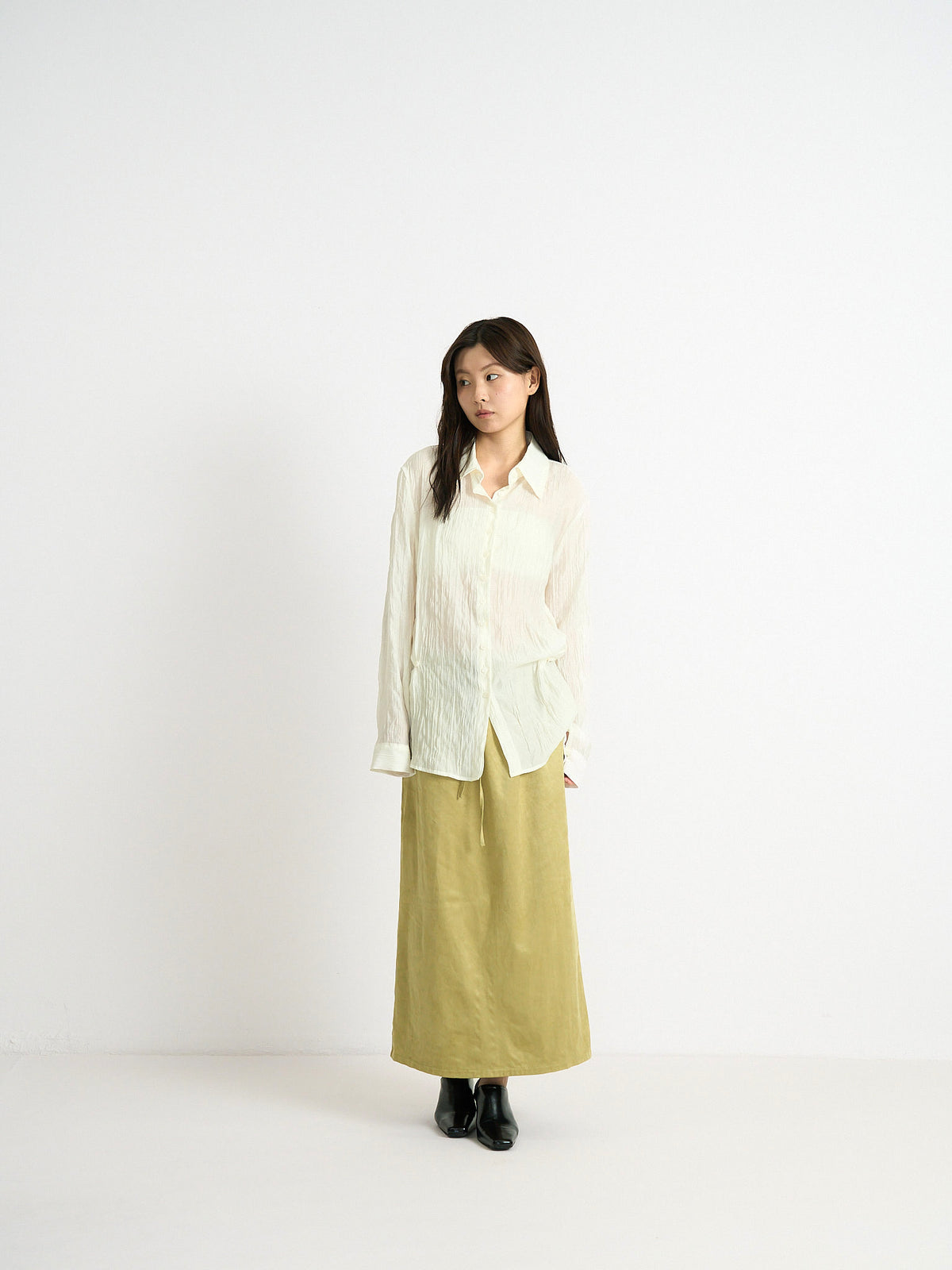 crinkle sheer shirt
