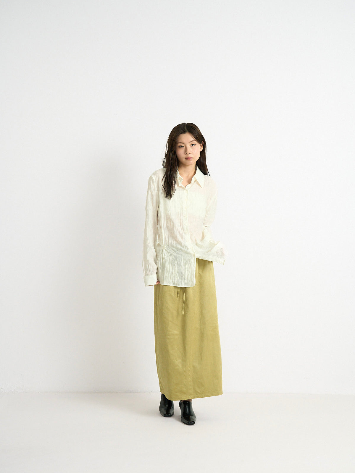 crinkle sheer shirt