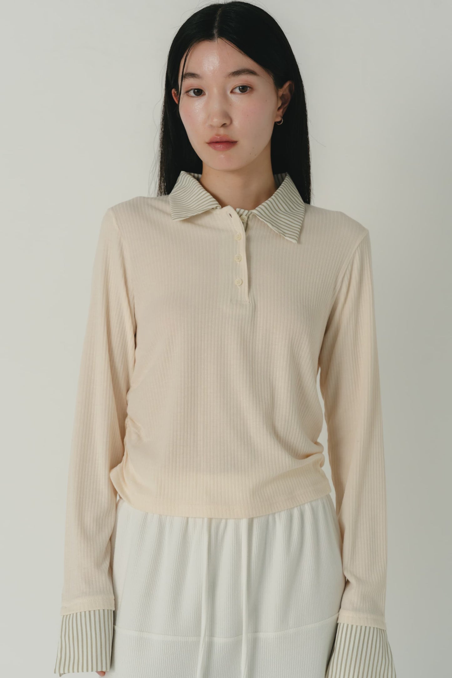 stripe collar polo