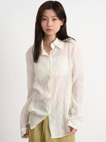 crinkle sheer shirt