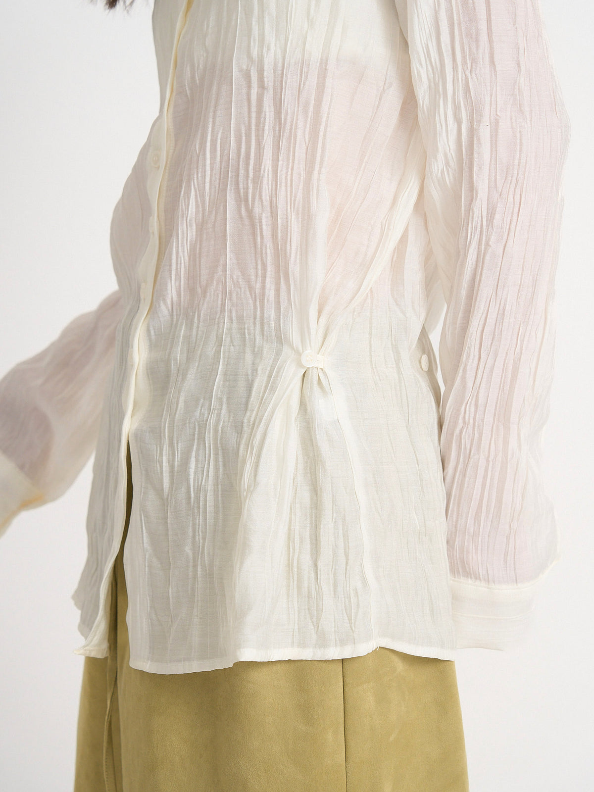 crinkle sheer shirt