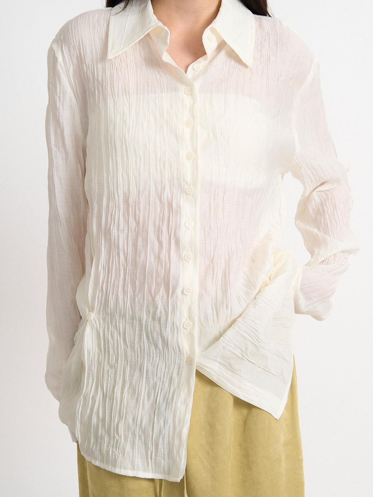 crinkle sheer shirt