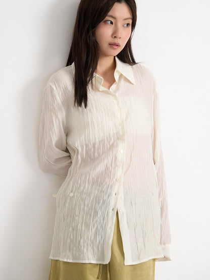 crinkle sheer shirt
