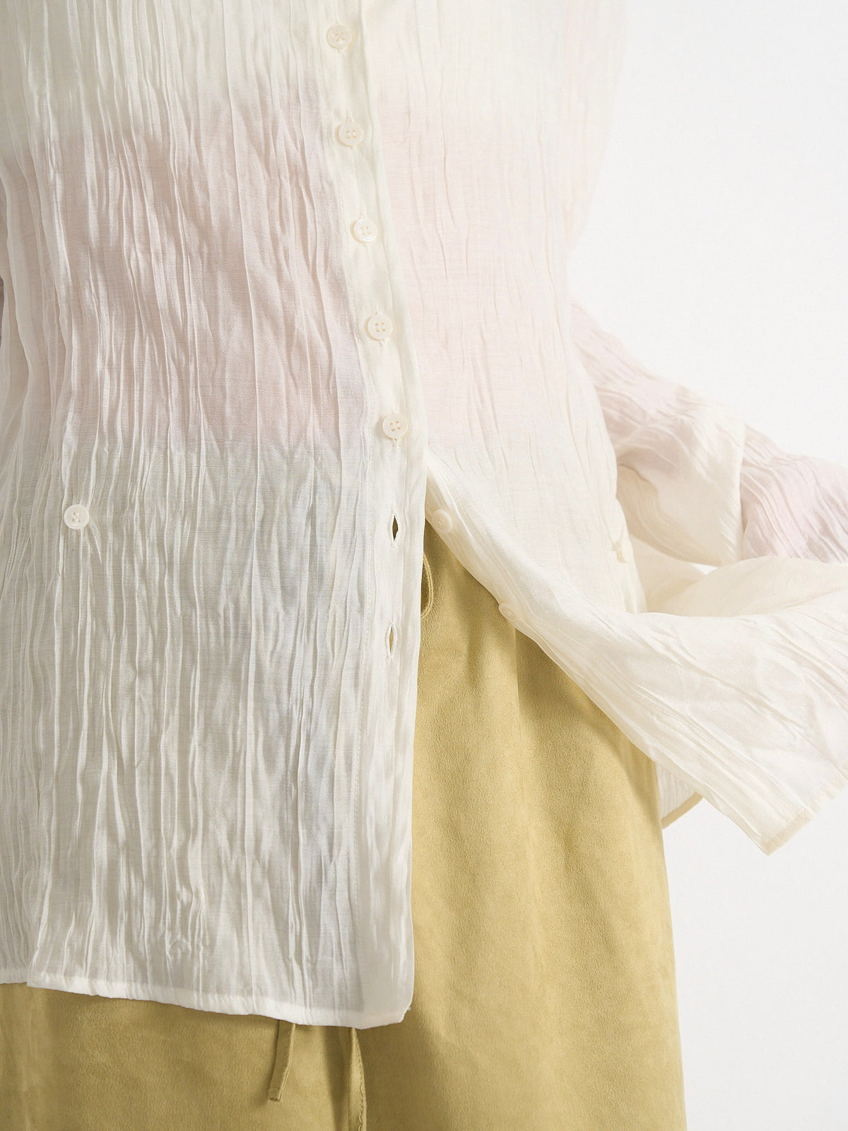 crinkle sheer shirt