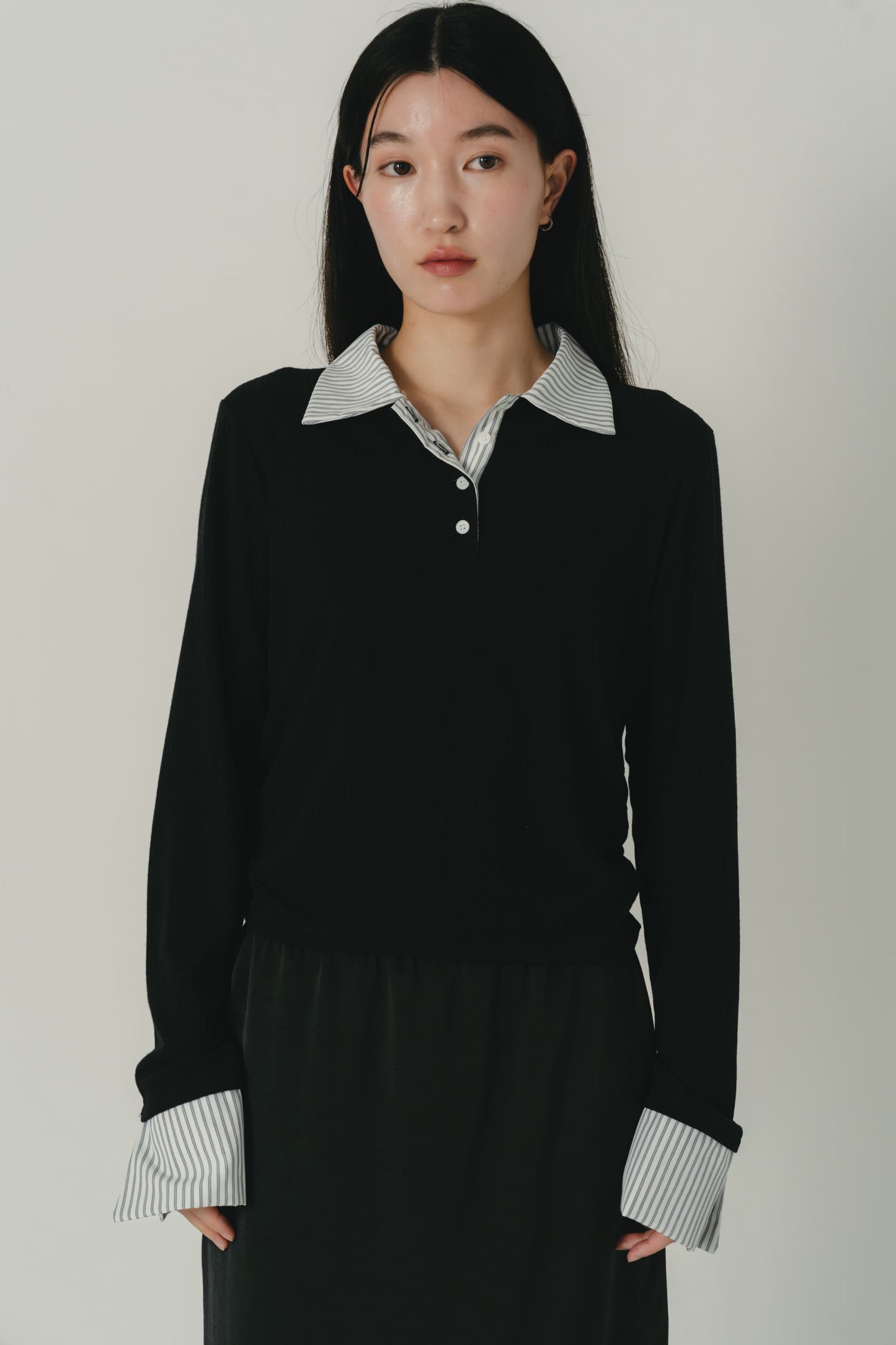 stripe collar polo