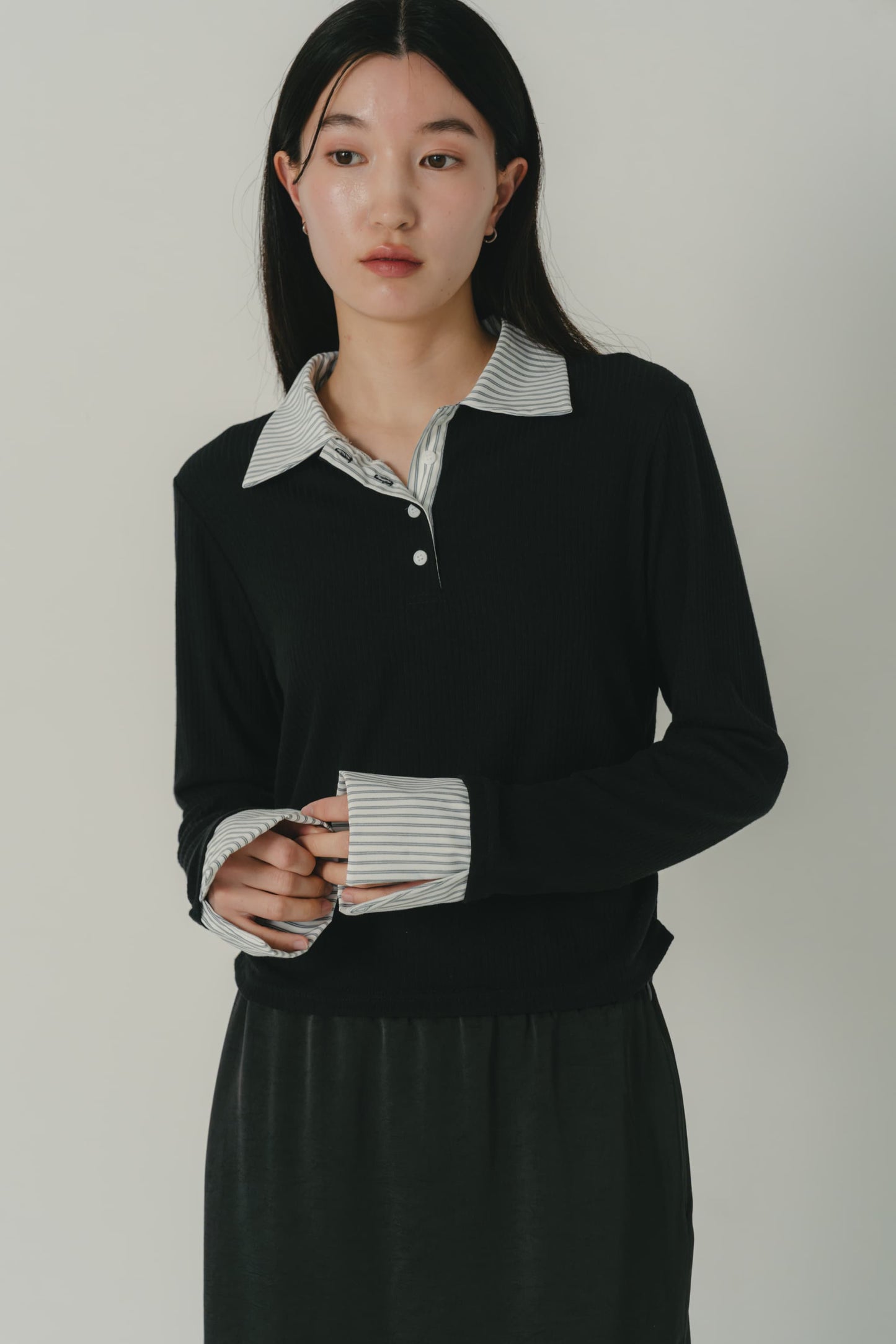 stripe collar polo