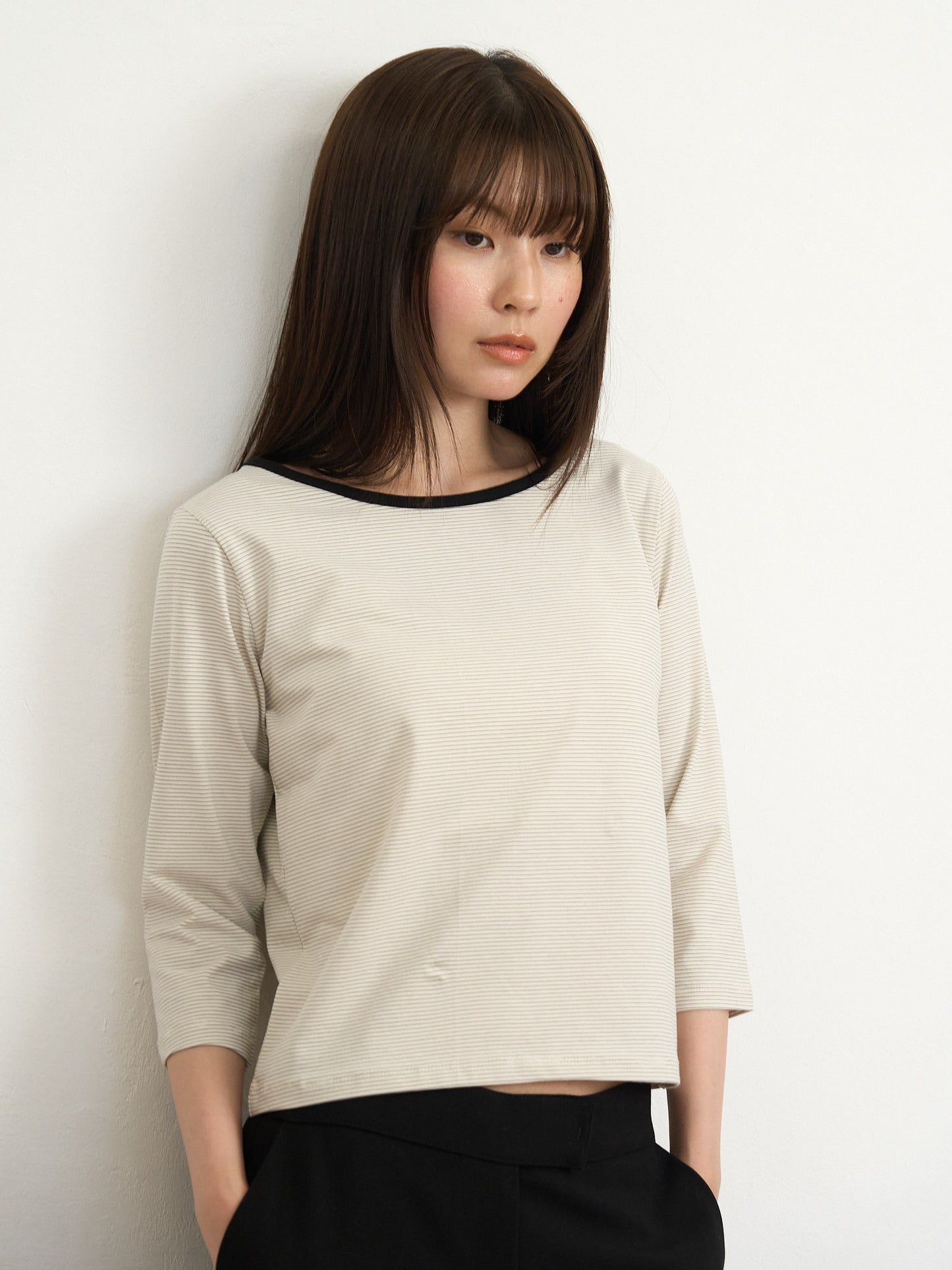 【先行予約販売】striped sleeve top